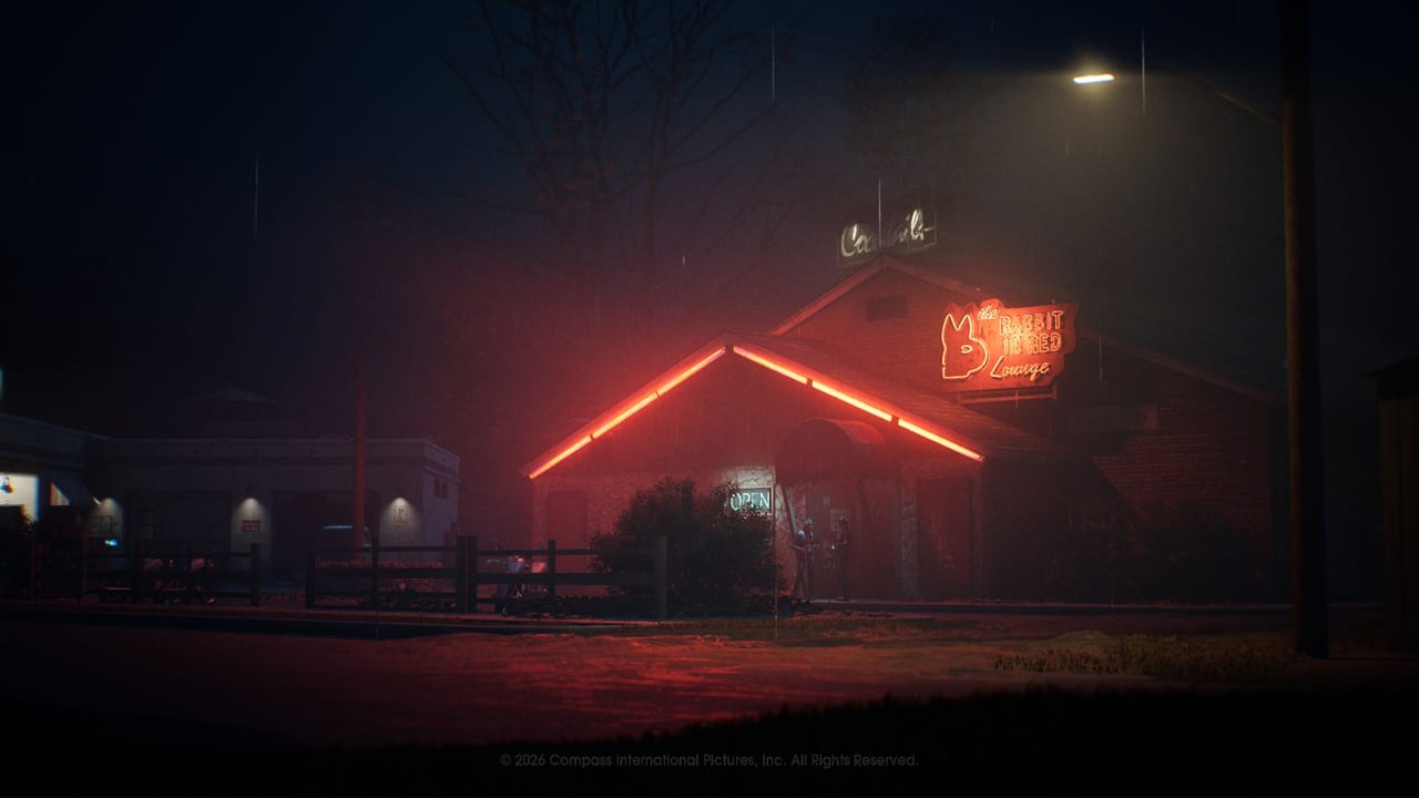 Neon signage of the Rabbit in Red Lounge on East Haddonfield